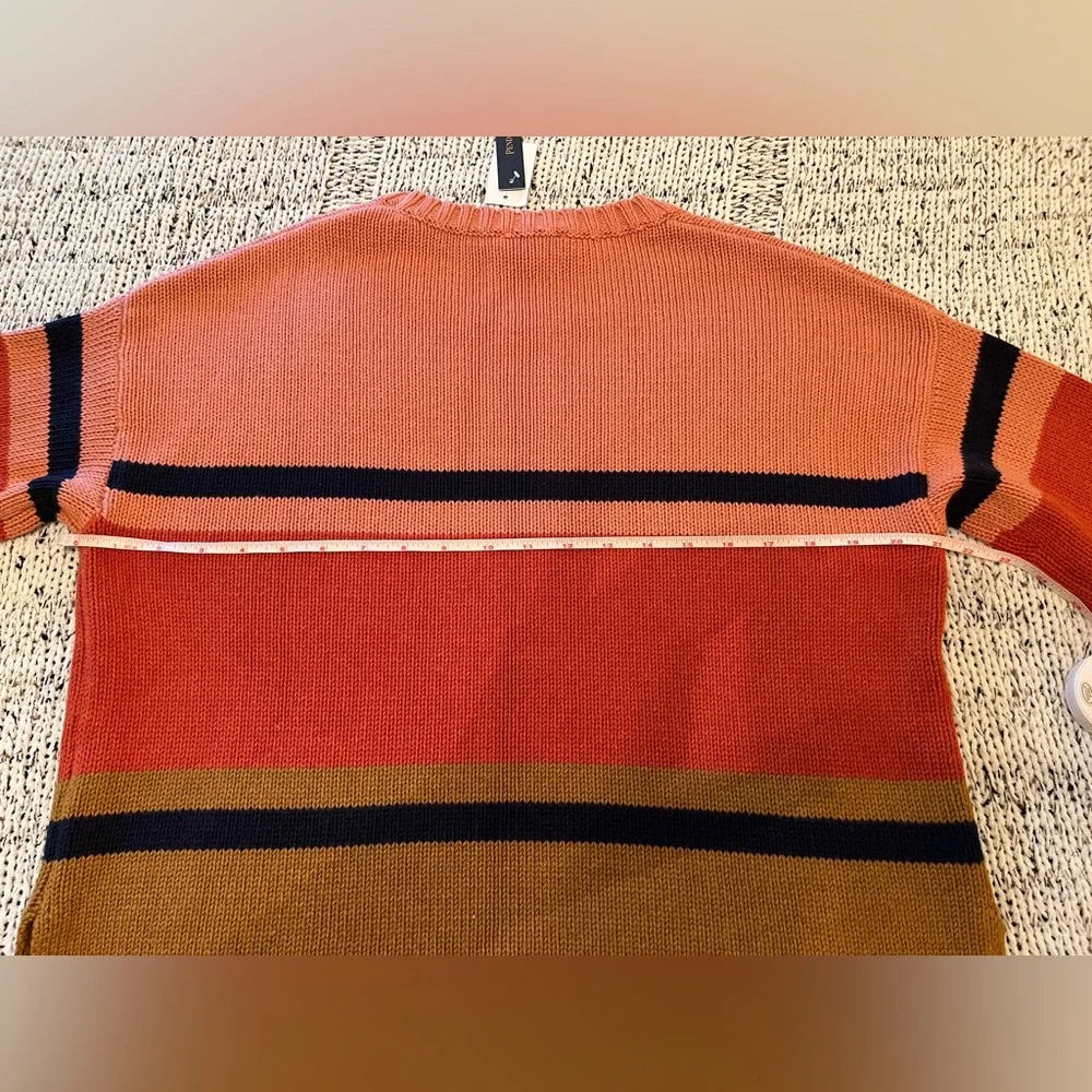 Pendleton Women’s Relaxed-fit Stripe Pullover Sweater Pink Tan Size M NWT - Picture 7 of 8